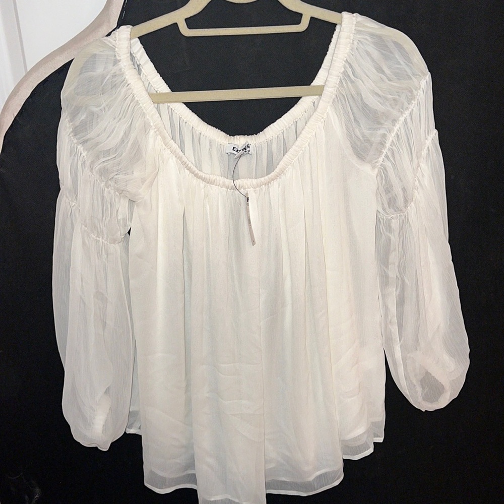 Express white long sleeve blouse size Medium